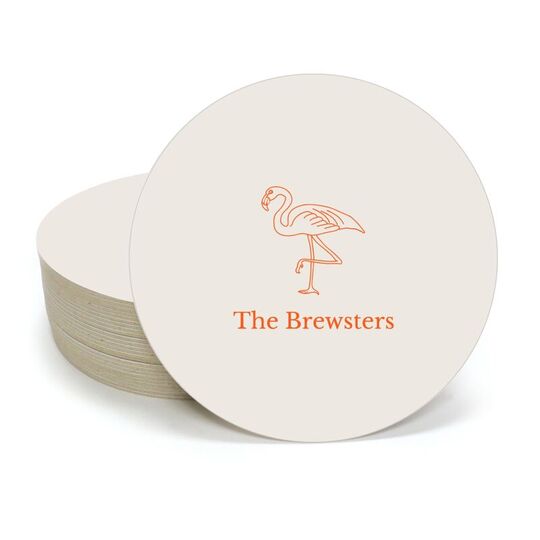 Flamingo Round Coasters