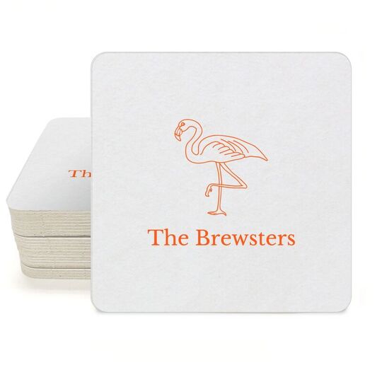 Flamingo Square Coasters