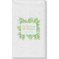 Palm Leaf Frame Linen Like Guest Towels