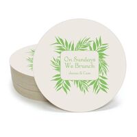 Palm Leaf Frame Round Coasters