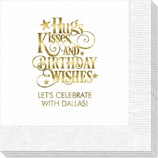 Hugs Kisses and Birthday Wishes Napkins