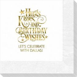 Hugs Kisses and Birthday Wishes Napkins