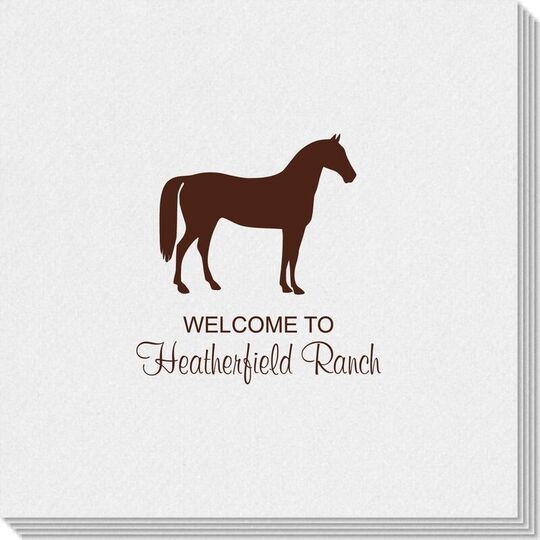 Horse Silhouette Linen Like Napkins