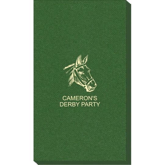 Outlined Horse Linen Like Guest Towels