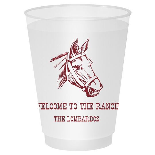 Outlined Horse Shatterproof Cups