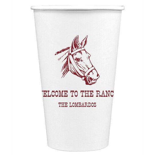 Outlined Horse Paper Coffee Cups