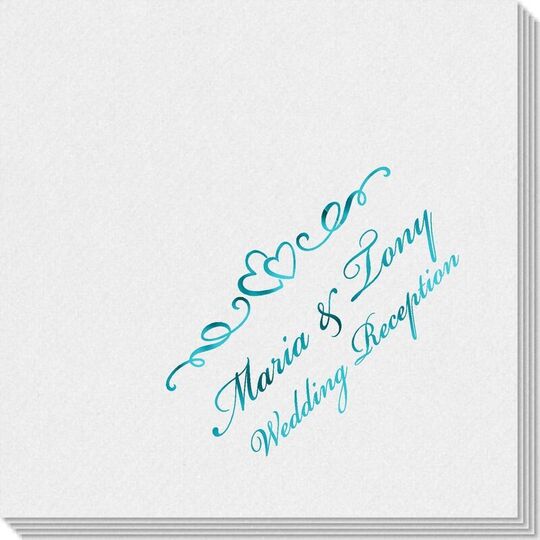 Two Hearts on a Vine Linen Like Napkins