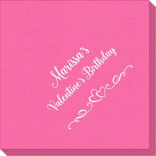 Two Hearts on a Vine Linen Like Napkins