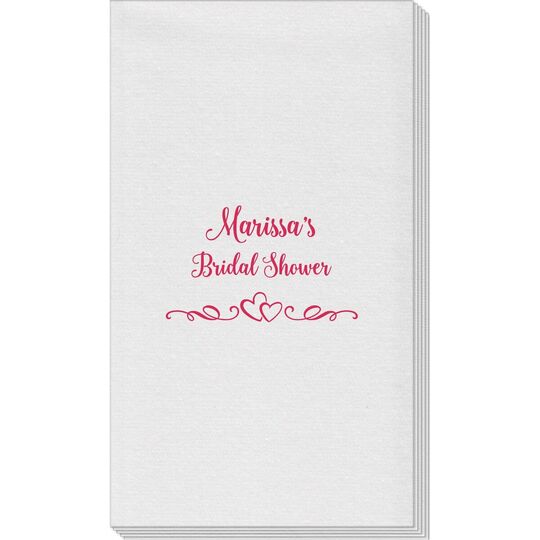 Two Hearts on a Vine Linen Like Guest Towels