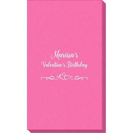 Two Hearts on a Vine Linen Like Guest Towels