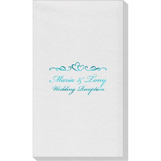 Two Hearts on a Vine Linen Like Guest Towels