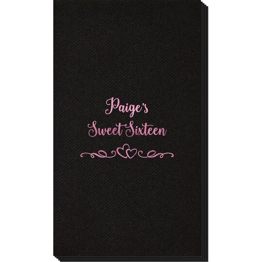 Two Hearts on a Vine Linen Like Guest Towels