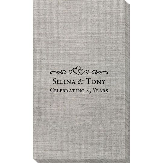 Two Hearts on a Vine Bamboo Luxe Guest Towels