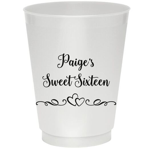 Two Hearts on a Vine Colored Shatterproof Cups