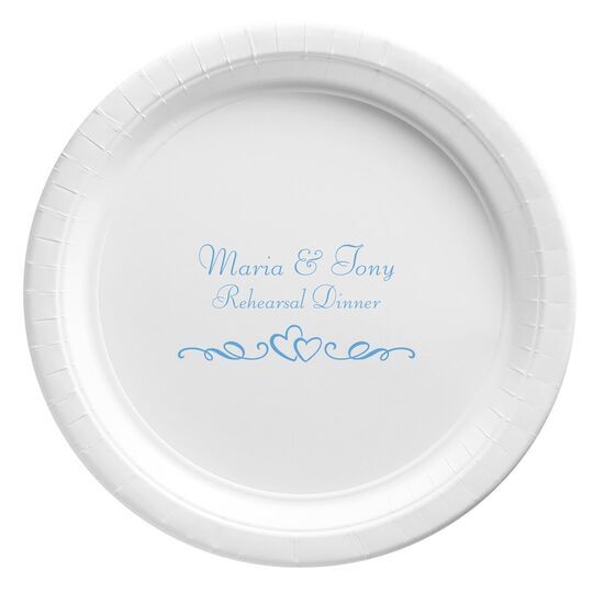 Two Hearts on a Vine Paper Plates