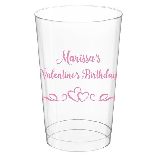 Two Hearts on a Vine Clear Plastic Cups