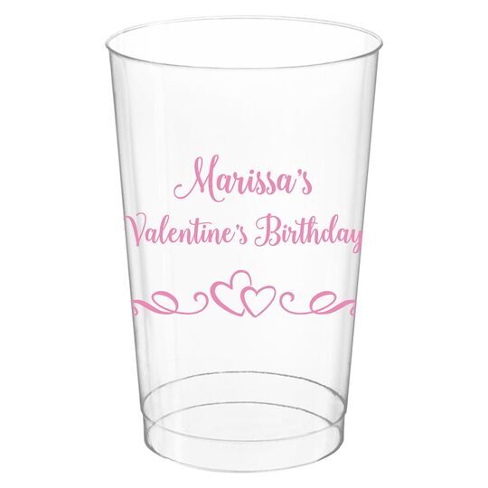 Two Hearts on a Vine Clear Plastic Cups