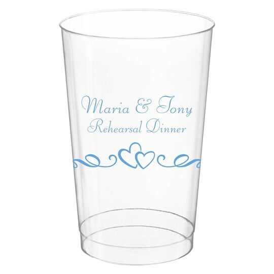 Two Hearts on a Vine Clear Plastic Cups