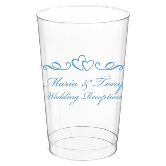 Two Hearts on a Vine Clear Plastic Cups