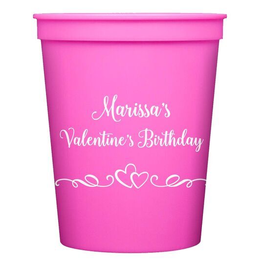 Two Hearts on a Vine Stadium Cups