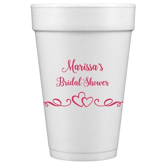 Two Hearts on a Vine Styrofoam Cups