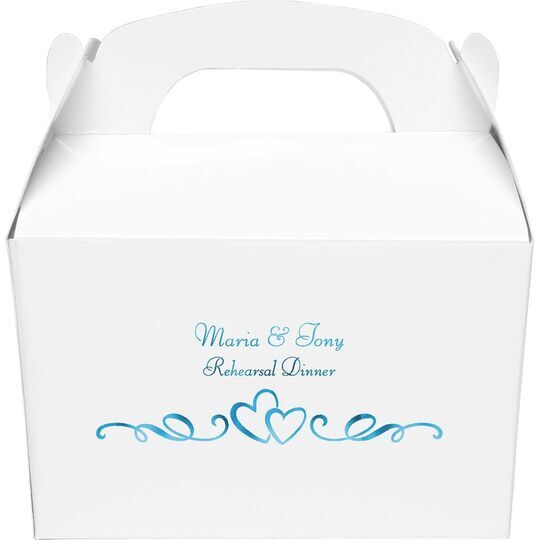 Two Hearts on a Vine Gable Favor Boxes