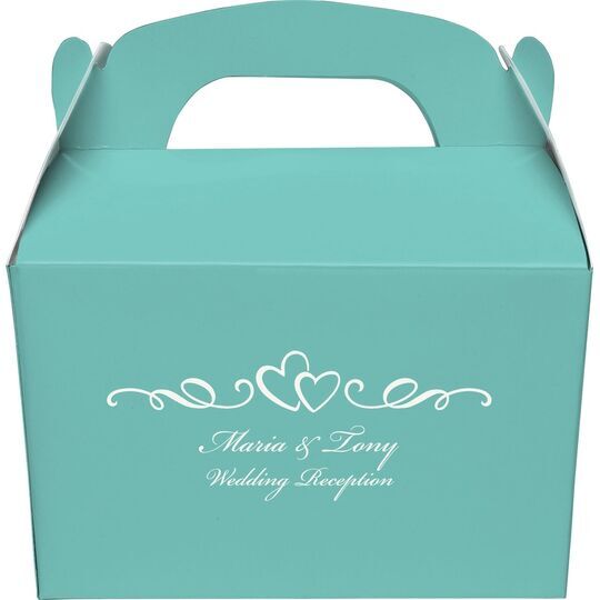 Two Hearts on a Vine Gable Favor Boxes