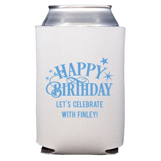 Happy Birthday with Stars Collapsible Huggers