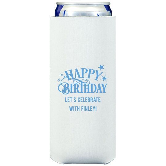 Happy Birthday with Stars Collapsible Slim Huggers