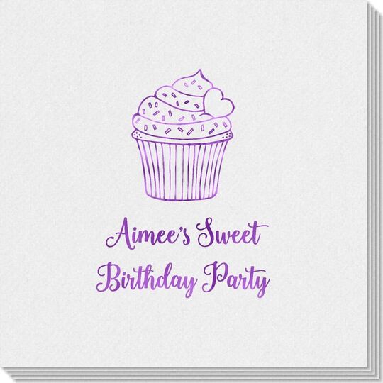 Sprinkled Cupcake Linen Like Napkins