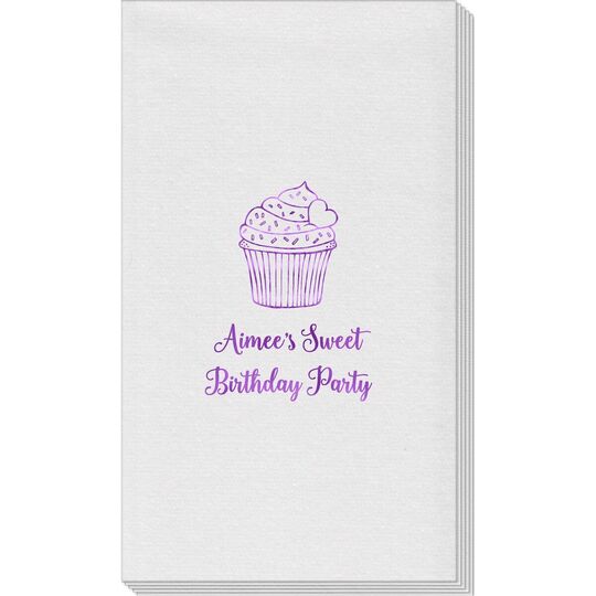 Sprinkled Cupcake Linen Like Guest Towels