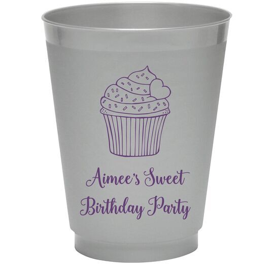 Sprinkled Cupcake Colored Shatterproof Cups