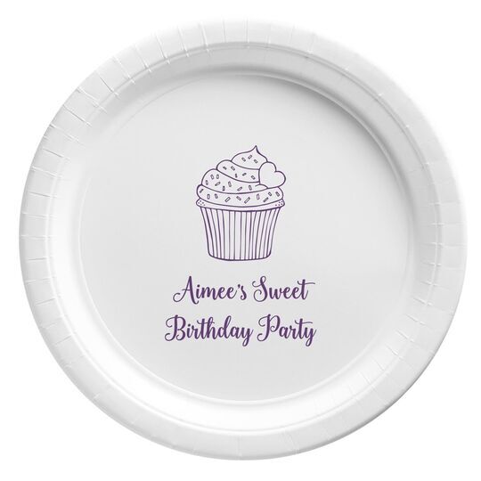Sprinkled Cupcake Paper Plates