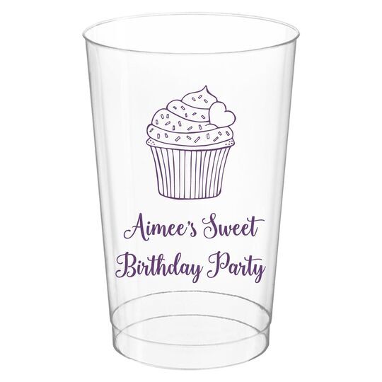 Sprinkled Cupcake Clear Plastic Cups