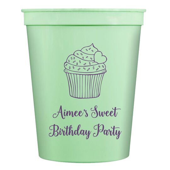 Sprinkled Cupcake Stadium Cups