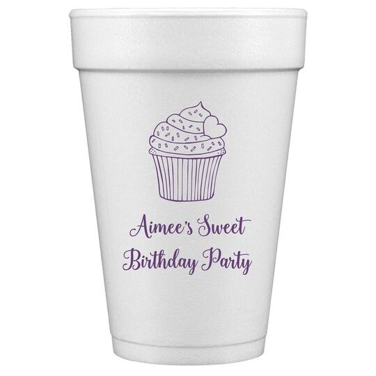 Sprinkled Cupcake Styrofoam Cups