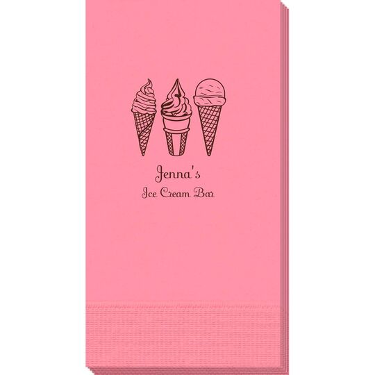 Ice Cream Cone Trio Guest Towels