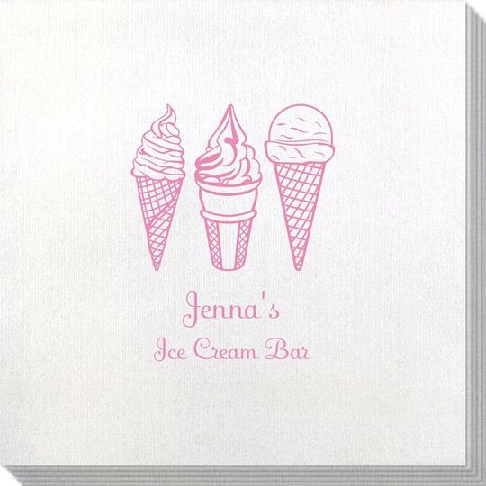 Ice Cream Cone Trio Bamboo Luxe Napkins