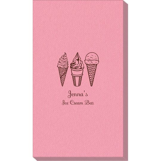 Ice Cream Cone Trio Linen Like Guest Towels