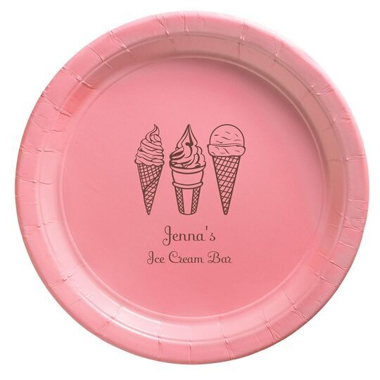 Ice Cream Cone Trio Paper Plates