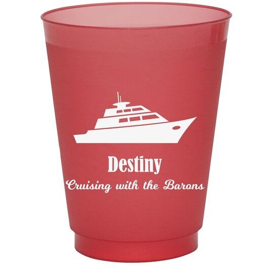 Silhouette Yacht Colored Shatterproof Cups