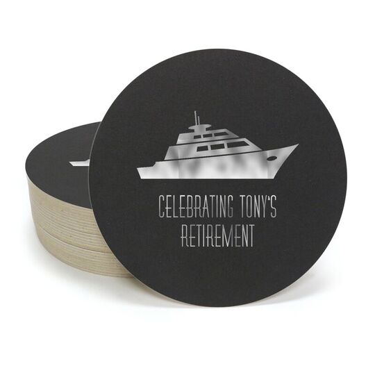 Silhouette Yacht Round Coasters