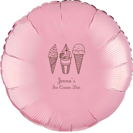 Ice Cream Cone Trio Mylar Balloons