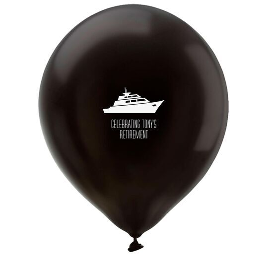 Silhouette Yacht Latex Balloons