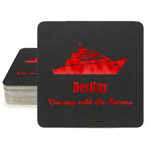 Silhouette Yacht Square Coasters