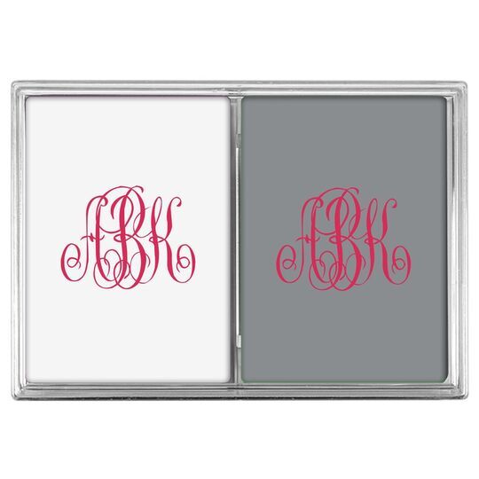 Large Interlocking Script Monogram Double Deck Playing Cards