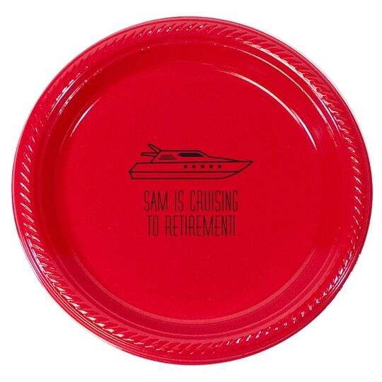 Outlined Yacht Plastic Plates