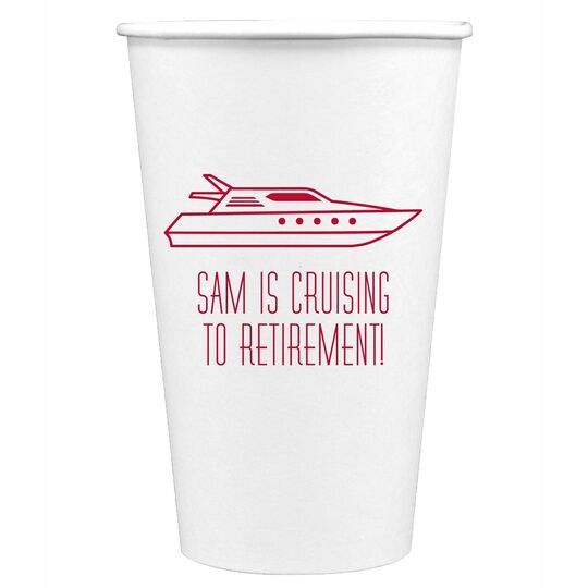 Outlined Yacht Paper Coffee Cups