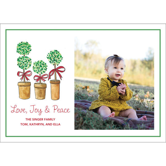 Boxwood Greens Holiday Flat Photo Cards