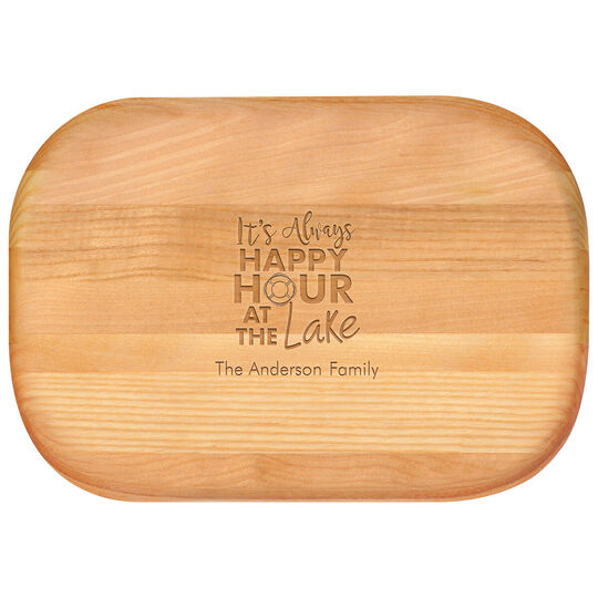 Happy Hour at the Lake Bar Small 10-inch Wood Bar Board